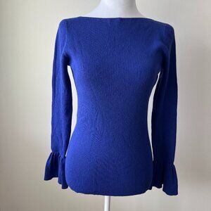 🪻Lauren Ralph Lauren Women's Ribbed Knit Pullover Flare Cuff top Sz Small…
